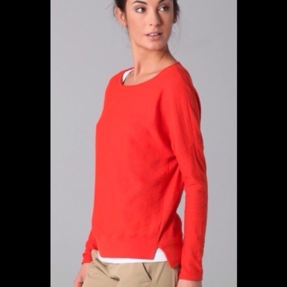 V I N C E : Orange Boatneck Dolman Sleeve Pullover